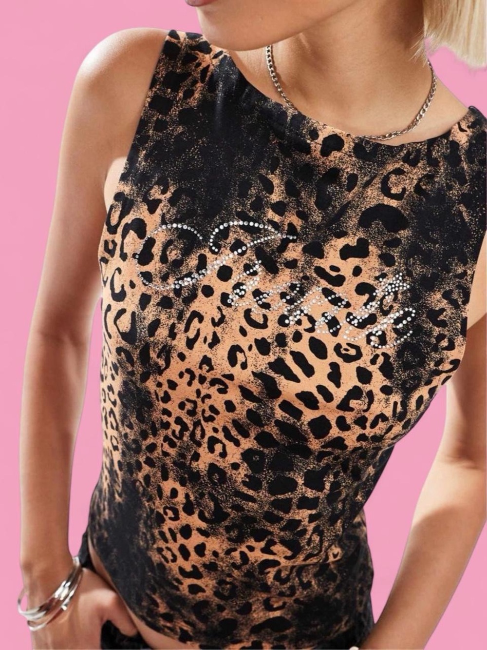 🐆 COLLUSION Leopard Racer Singlet with Iconic Hot Fix 🐆